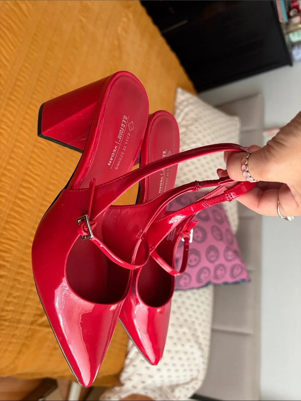 Call it Spring (RED) Slingback Pumps
